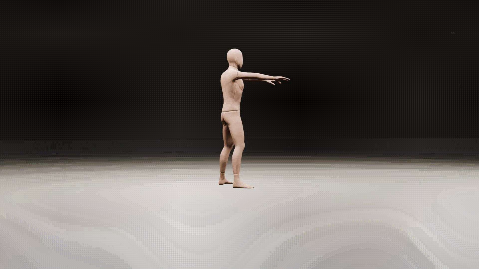 animation of mannequine doing bodyweight squat