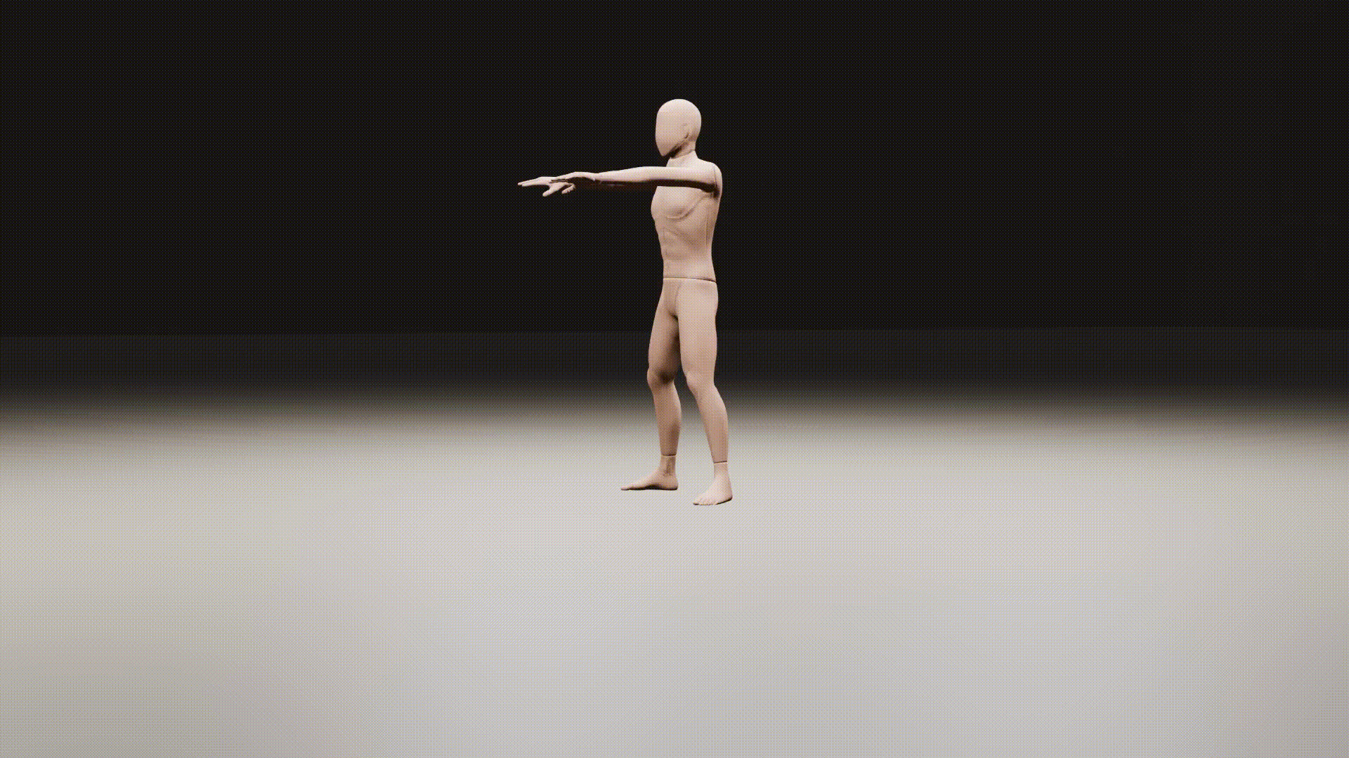 animation of mannequine doing bodyweight squat