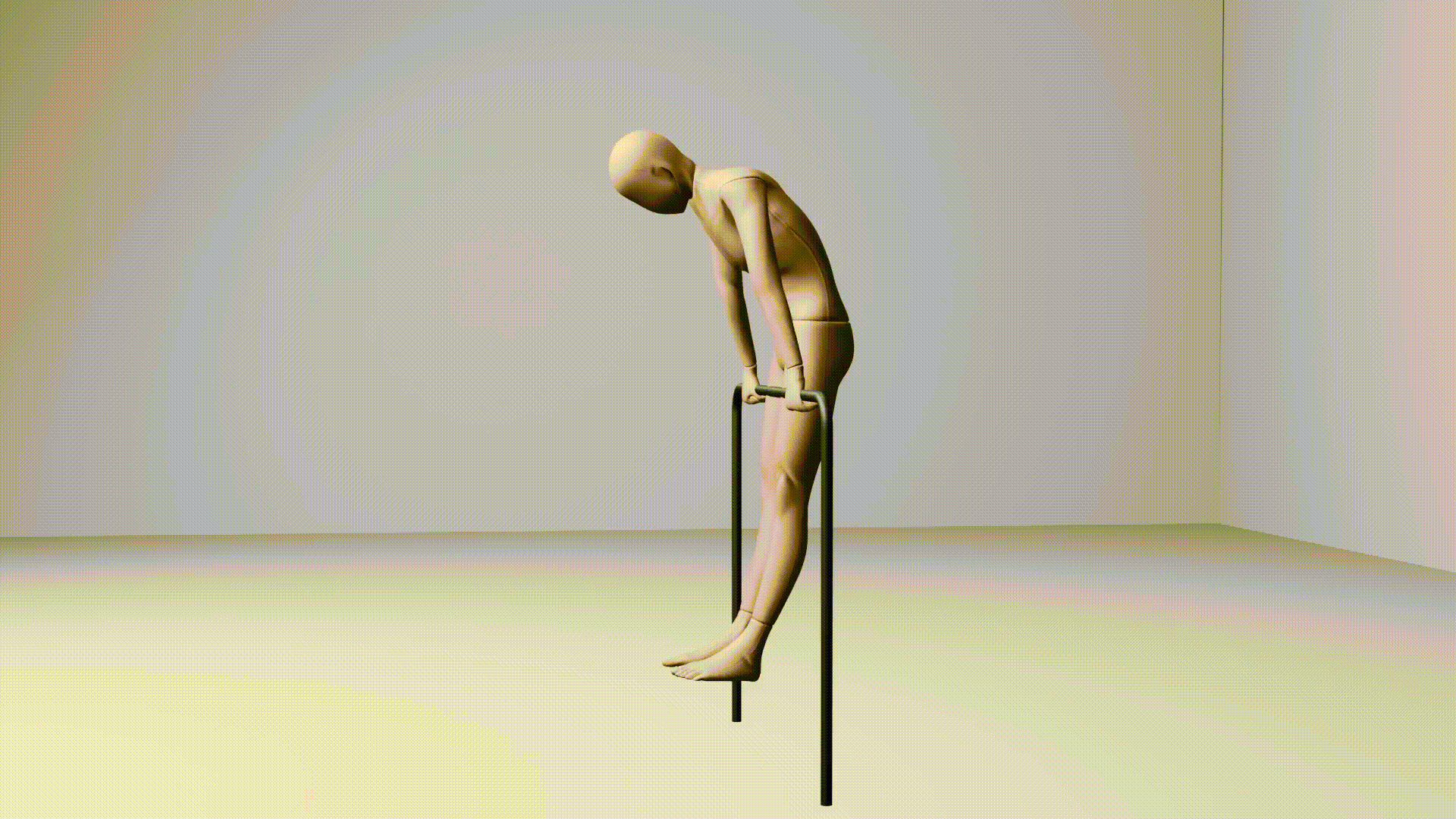 how to do straight bar dips animation demonstration