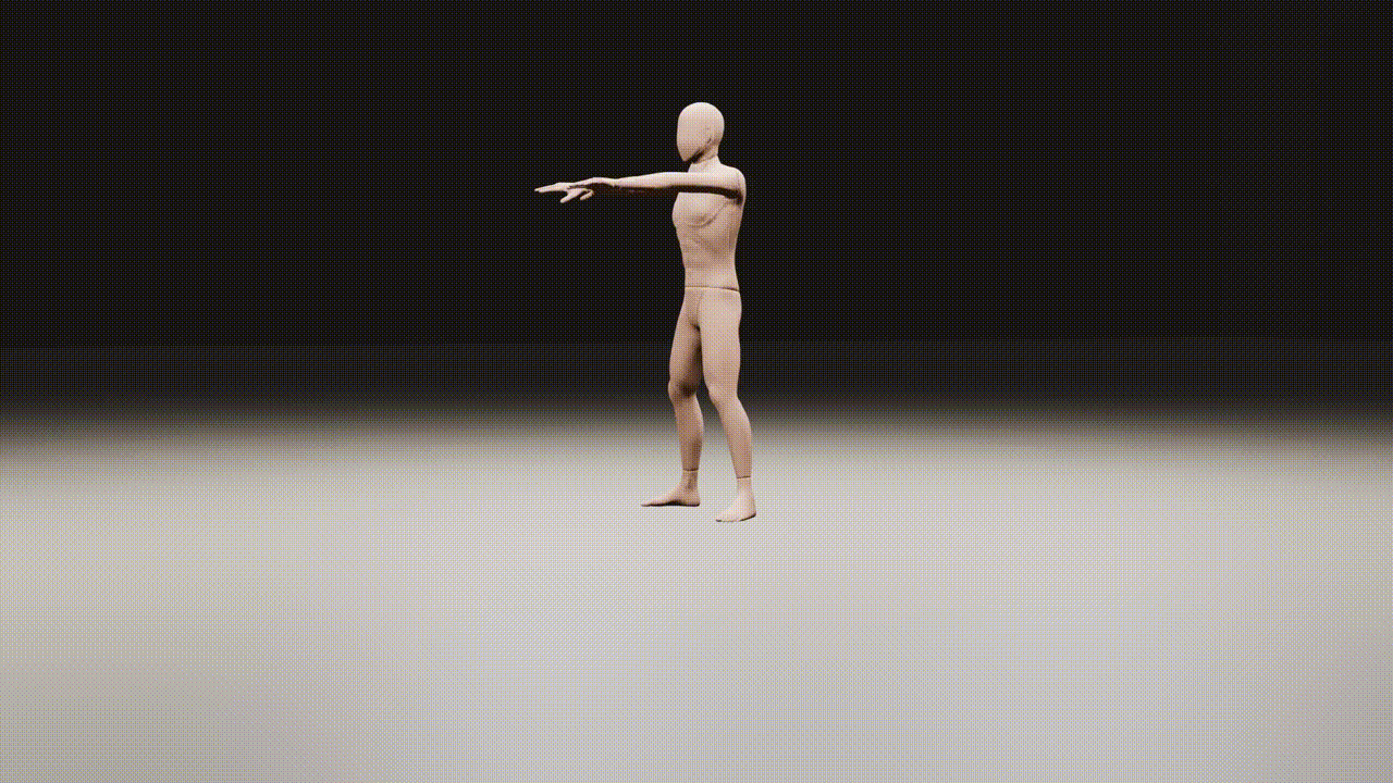 animation of manneque doing bodyweight squat