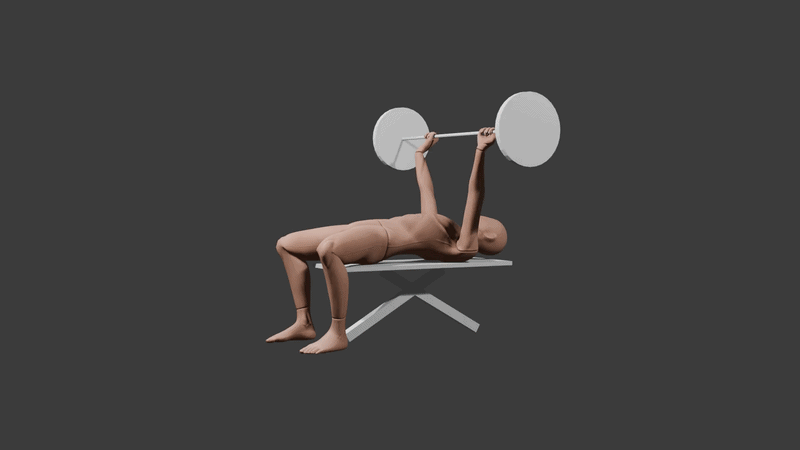 bench press animation of mannequine
