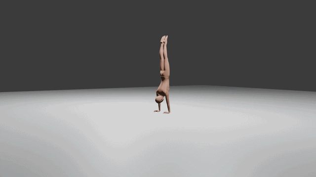 handstand hold 360 rotation animation