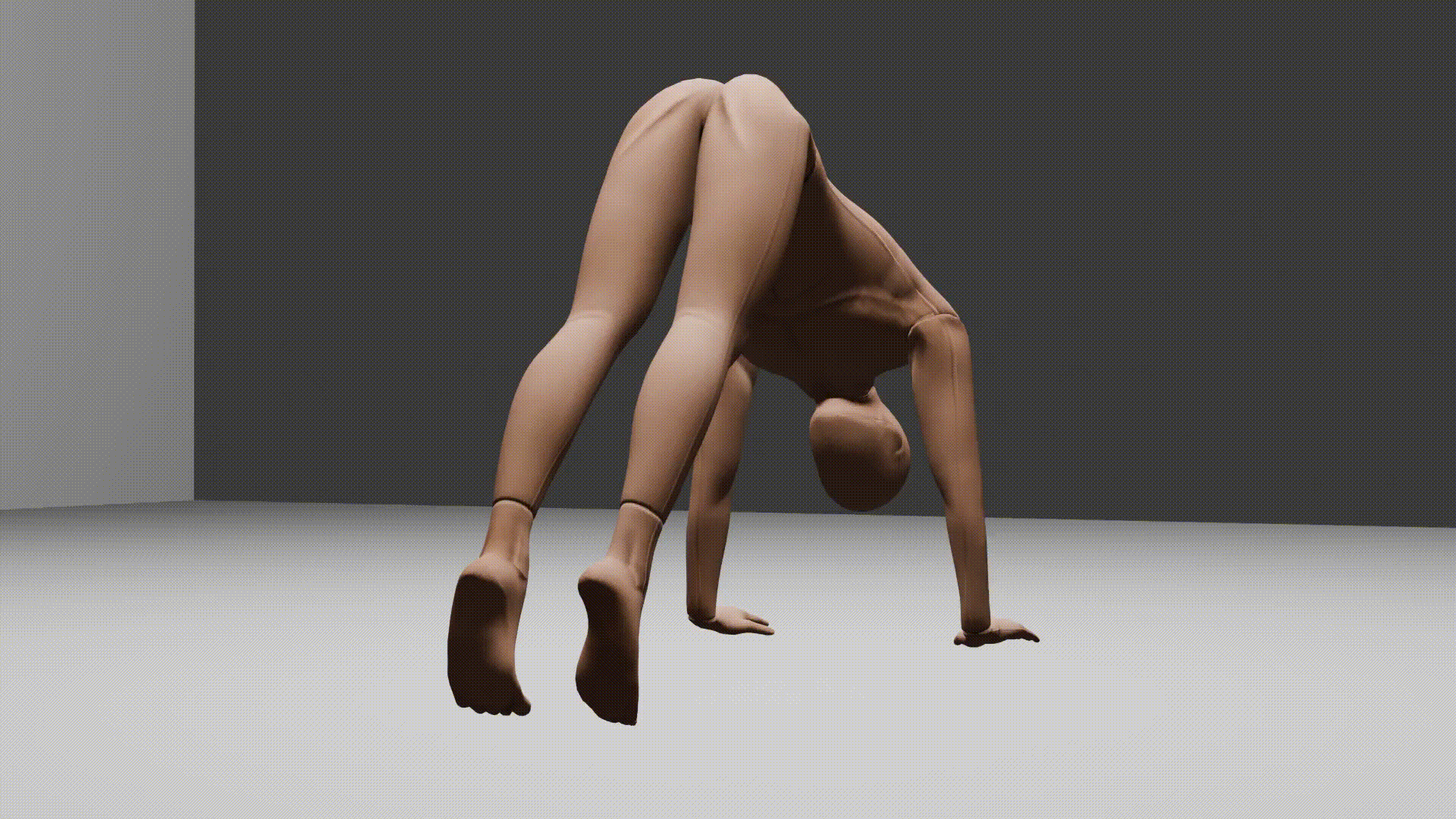 back side view of animated example of pike push ups