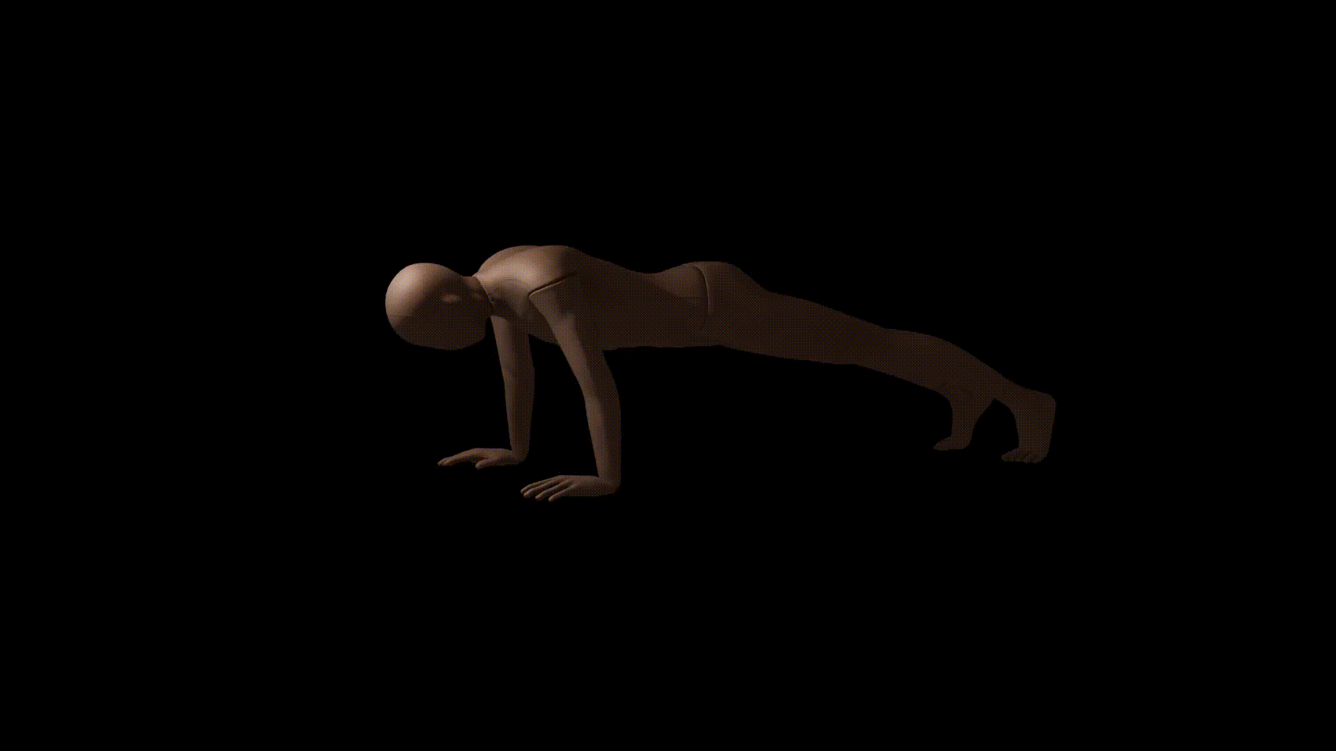 360 angle rotation of push up demonstration animation