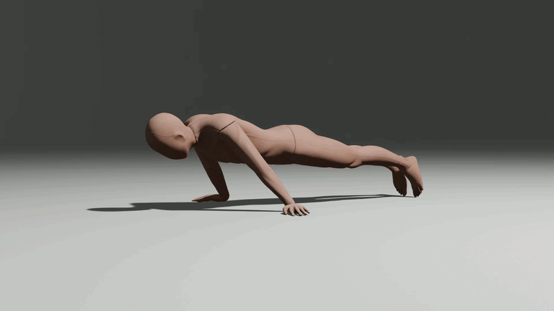 Demonstration of proper pseudo planche push up form