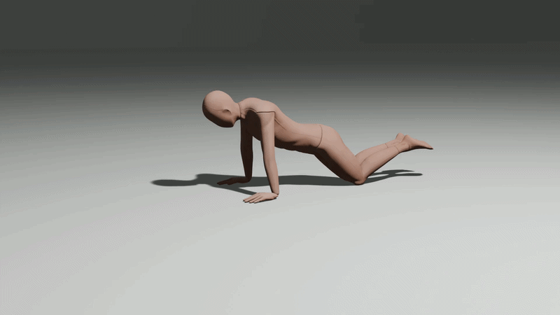 Demonstration of proper knee push-up form