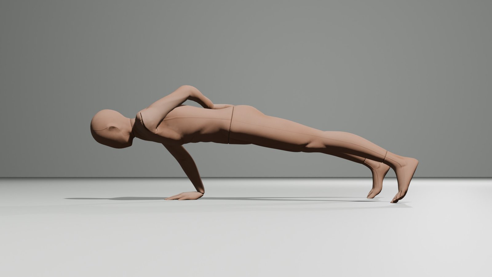one arm push up press to starting position