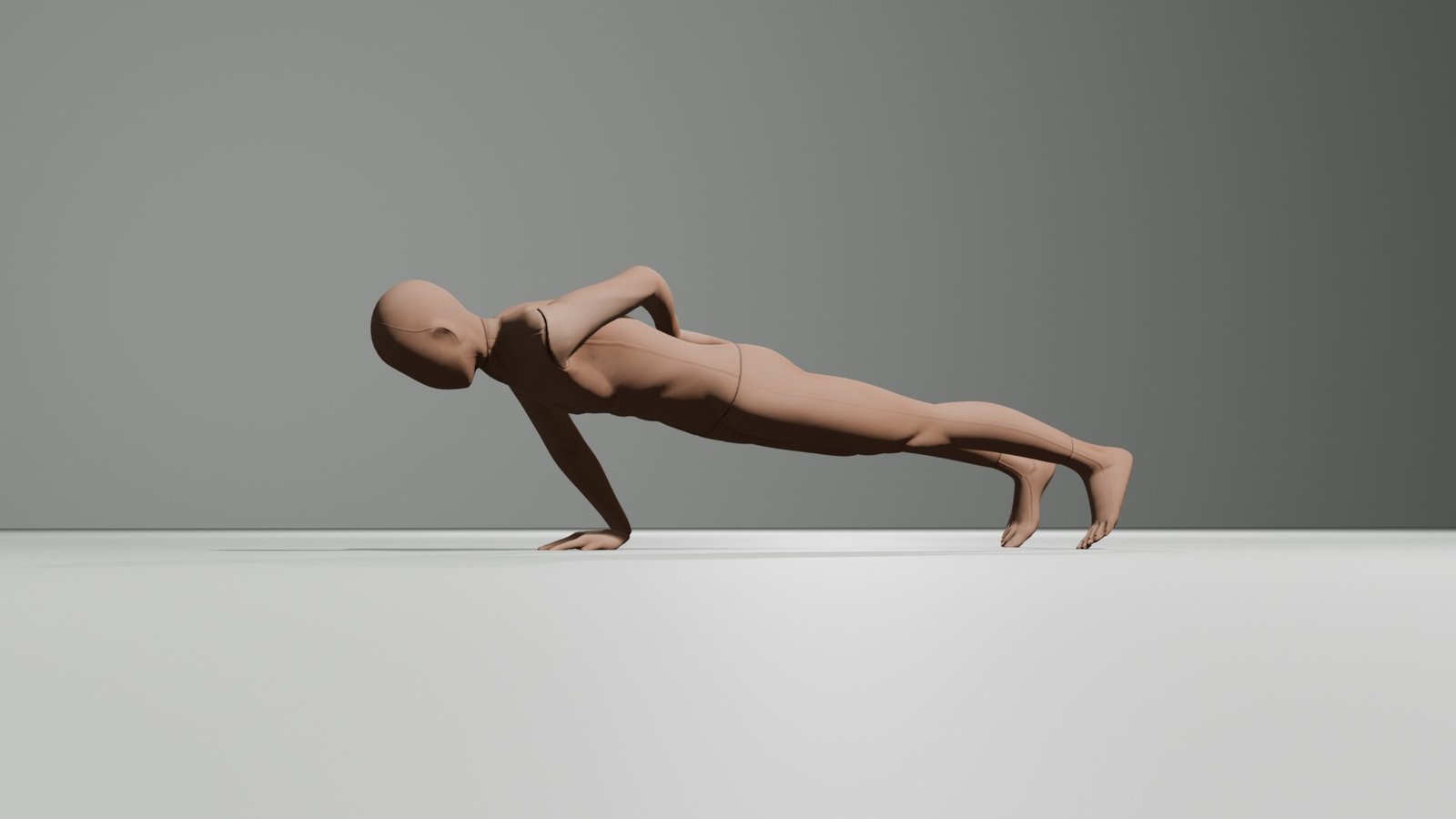 one arm push ups ready for descent position