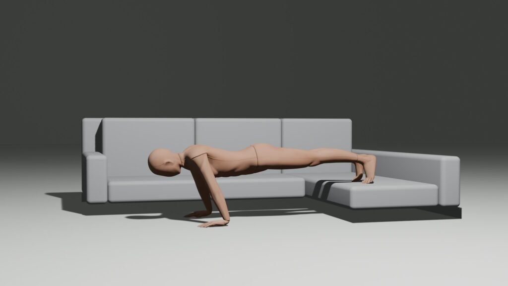 plank position before decline push ups decent