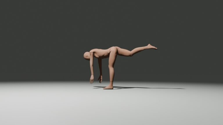 Bodyweight single-leg Romanian deadlift with the torso hinged forward, one leg extended backward, and the standing knee slightly bent.